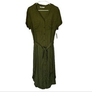 NWT - Sonoma Sydney Olive Utility Button Down Dress